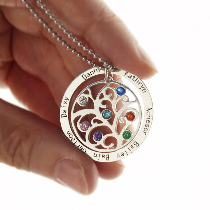Olivenorma Tree of Life Birthstone Name Engraving Necklace - image 1