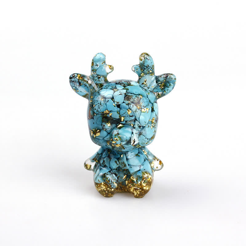 Olivenorma Crystal Litter Elk Gemstone Decoration - Turquoise - image 5