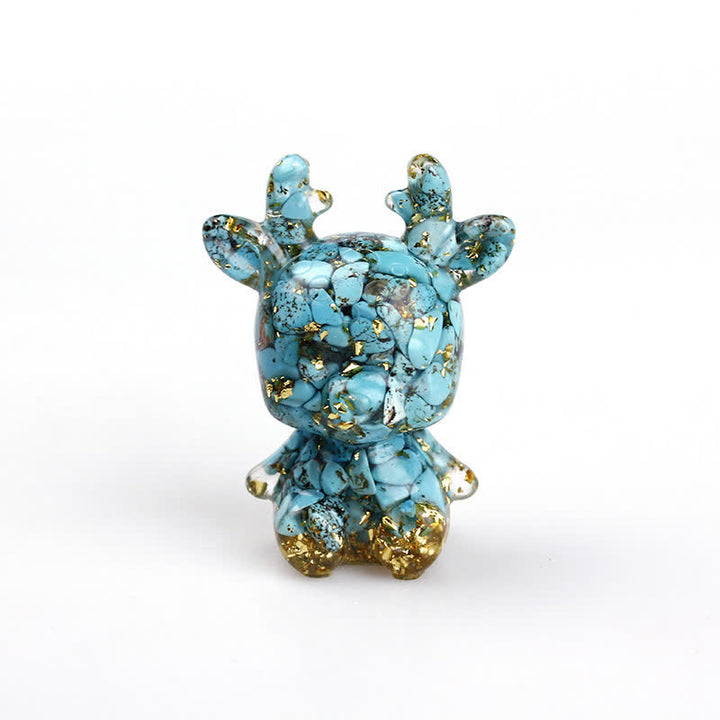 Olivenorma Crystal Litter Elk Gemstone Decoration - Turquoise - image 5
