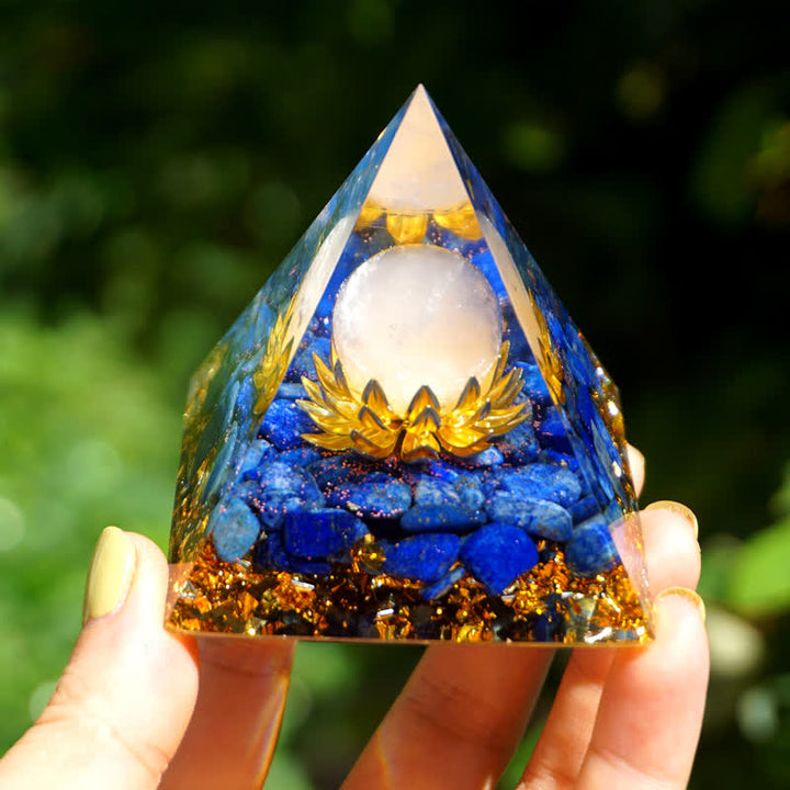 Olivenorma Rose Quartz Sphere Lapis Lazuli Lotus Orgone Pyramid - 3.93''*3.93''(10cm X 10cm) - YES PLEASE $8 - image 0