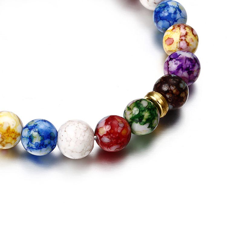 Olivenorma Colorful Agate Stone Seven Chakra Yoga Bracelet - image 5