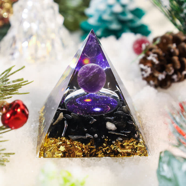 Olivenorma Yin And Yang Obsidian Orgone Pyramid - 3.93''*3.93''(10cm X 10cm) - YES PLEASE $8 - image 0