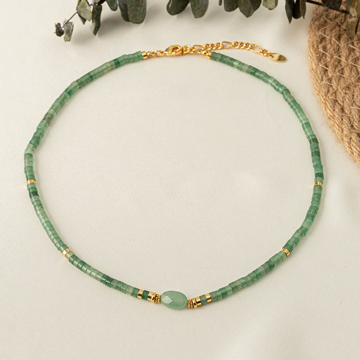 Olivenorma Natural Stone Green Aventurine Handmade Beaded Necklace - image 3