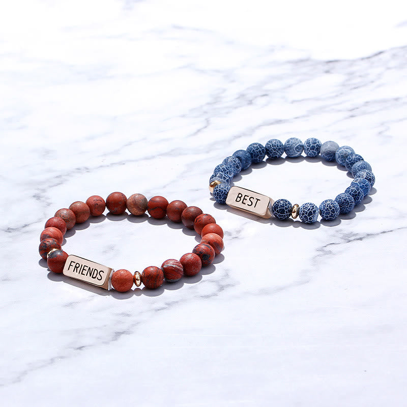 Olivenorma Natural Gemstone Best Friend Engraving Bracelet - image 9