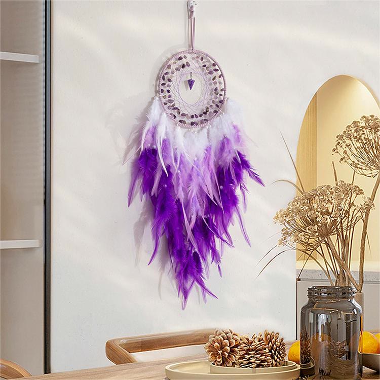 Olivenorma Amethyst Gravel Pendulum Pendant Purple Dream Catcher - image 3