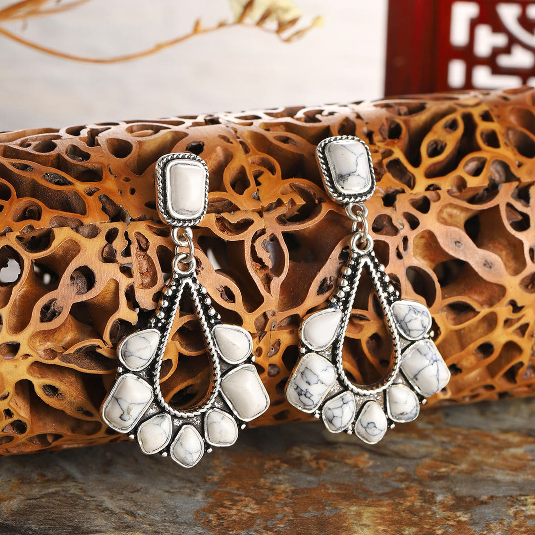 Olivenorma "Sedona Sky" Vintage Turquoise Earrings - White Turquoise - image 5