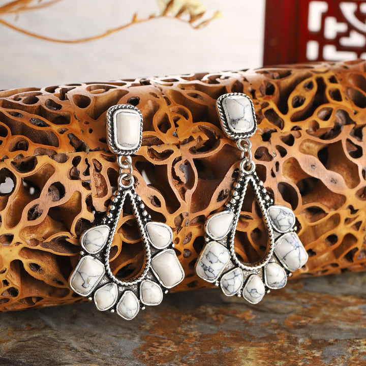 Olivenorma "Sedona Sky" Vintage Turquoise Earrings - White Turquoise - image 5