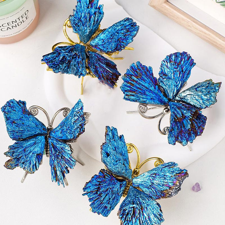 Olivenorma Aura Tourmaline Kyanite Butterfly Gemstone Decoration - image 5