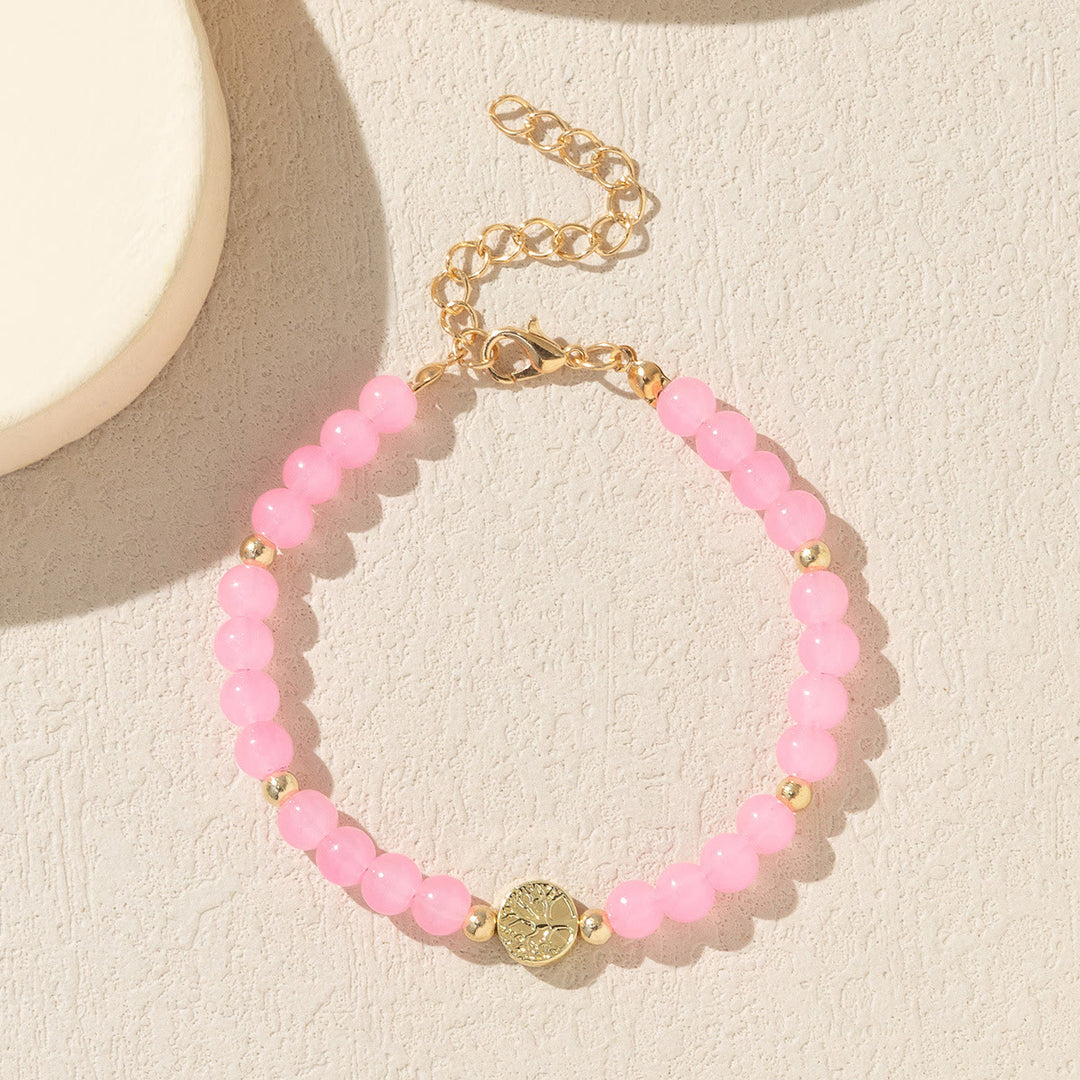 Olivenorma Multicolor Crystal Beaded Tree of Life Bracelet - Rose Quartz - image 7