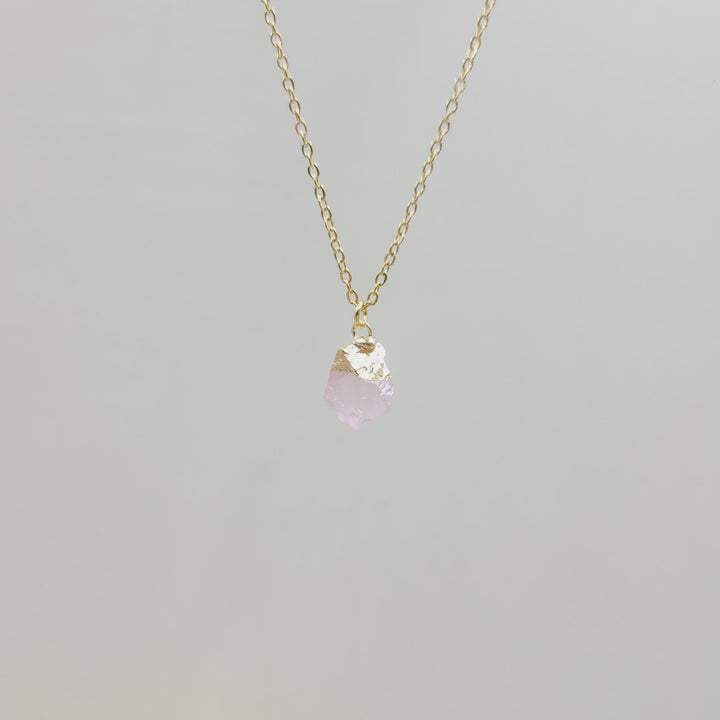 Olivenorma Irregular Crystal Raw Stone Gem gemstone Necklace - Rose Quartz - image 15