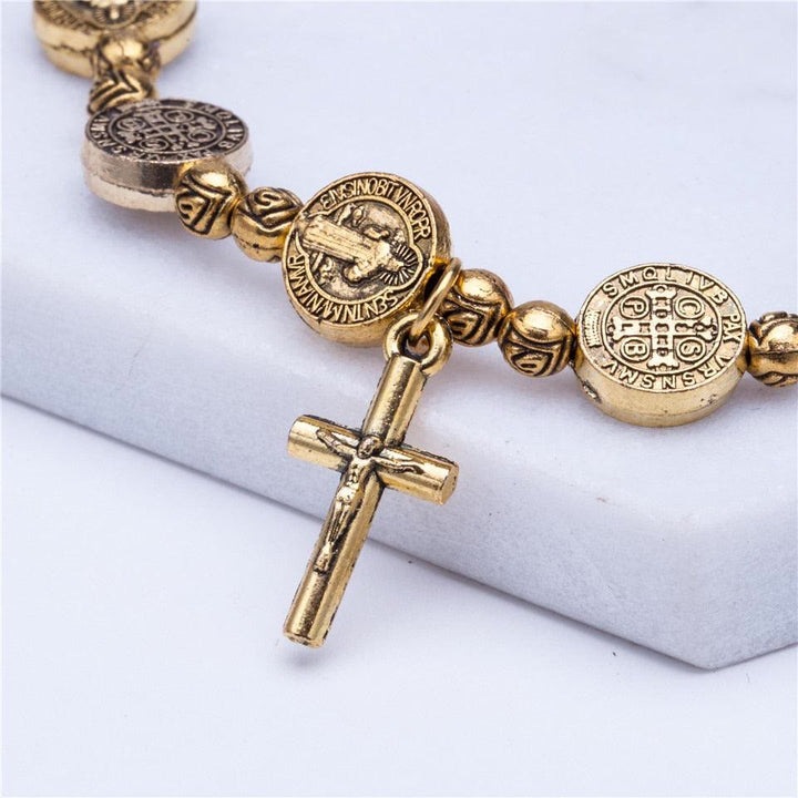 Olivenorma Golden Silver Color Jesus Christianity Cross Bracelet - image 3