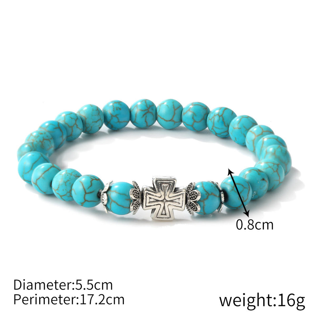 Olivenorma "Eternal Protection" Evil Eye Turquoise Bracelet - Cross 2 - image 8