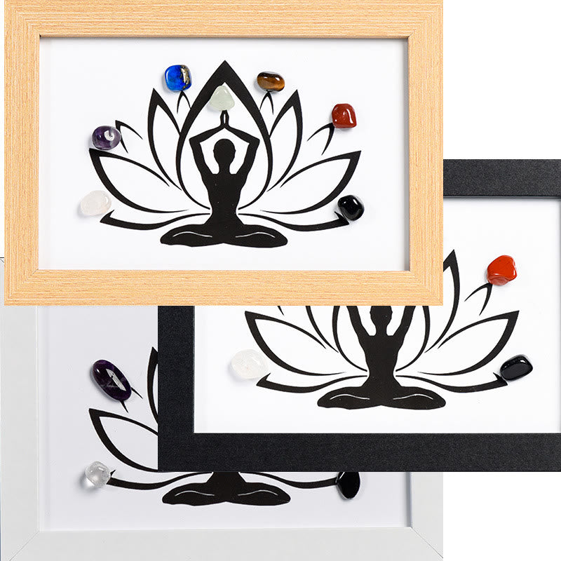 Olivenorma Yoga Meditation Posture Chakra Stone Photo Frame Decoration - Yoga Meditation & Chakra#11 - Wooden Photo Frame - image 14