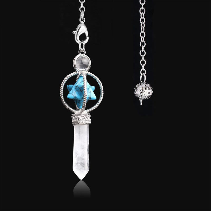 Natural Crystal Stone Pendulum - Blue Turquoise - image 26