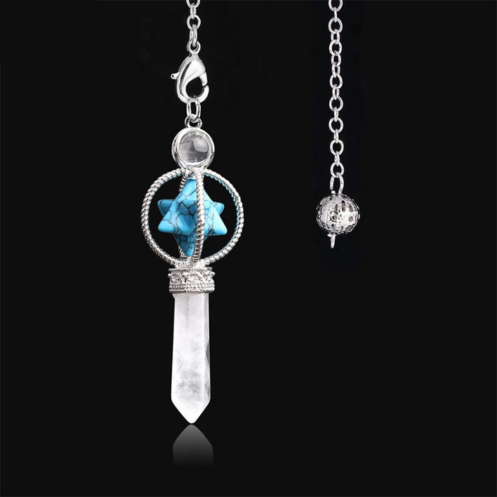 Natural Crystal Stone Pendulum - Blue Turquoise - image 26
