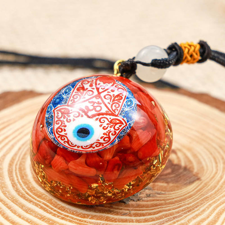 Red Coral Hamsa Balance Necklace - image 1