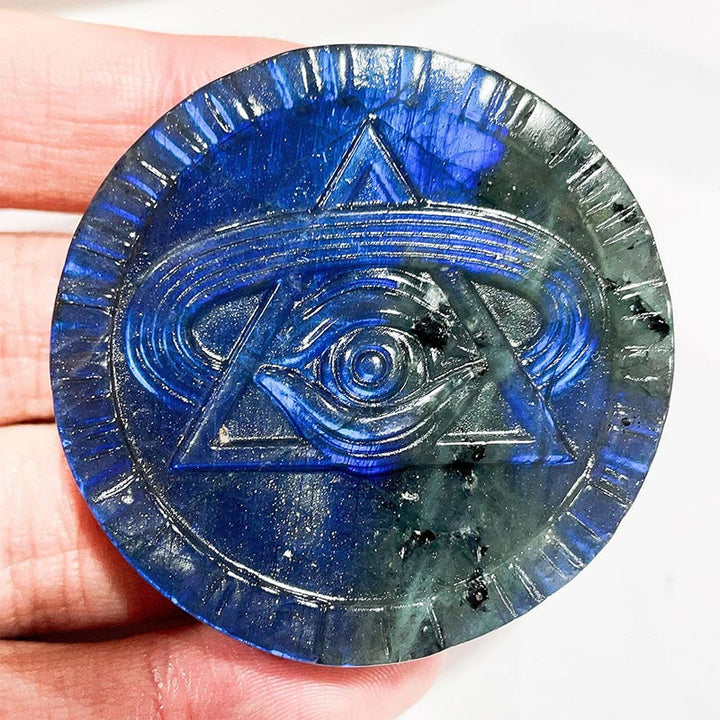 Olivenorma Natural Labradorite Moon Face Ornaments Gemstone Decoration - Planet Eye #Labradorite - image 7