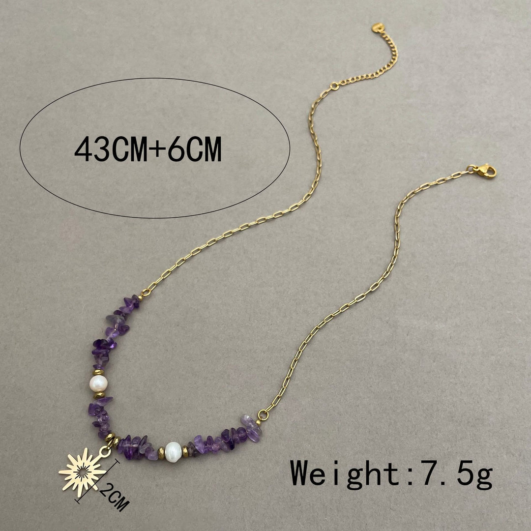 Olivenorma Irregular Amethyst Pearl 16 Pointed Star Pendant Necklace - image 5