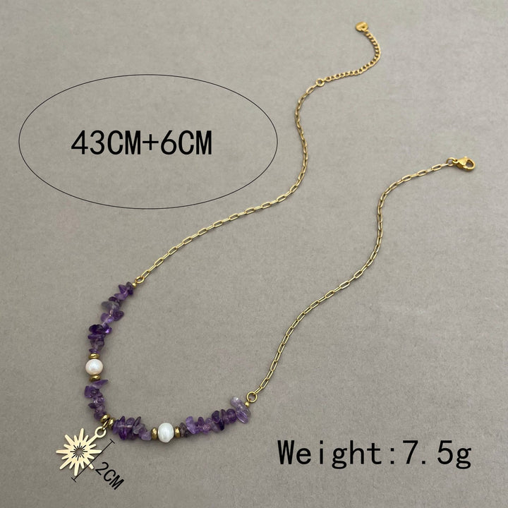 Olivenorma Irregular Amethyst Pearl 16 Pointed Star Pendant Necklace - image 5