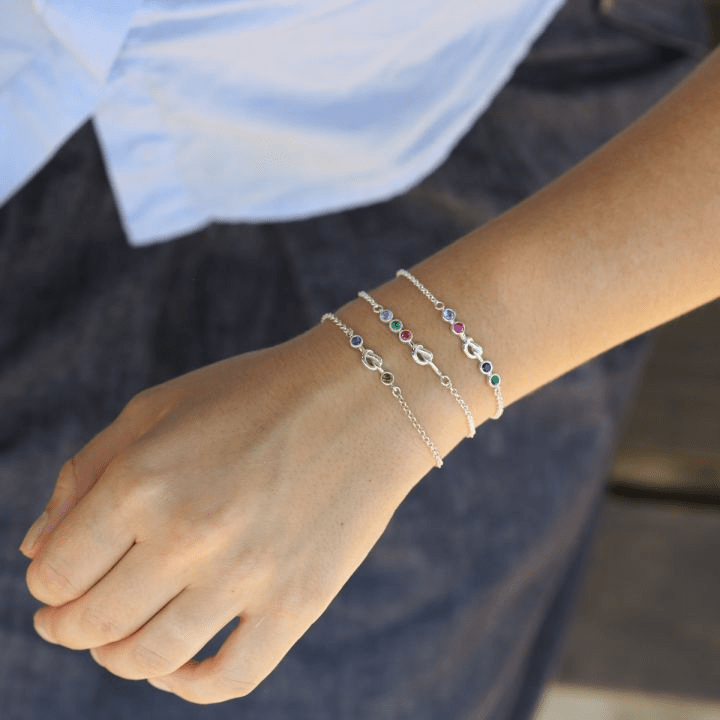Olivenorma Personalized Heart 2-5 Birthstones Bracelet - image 1