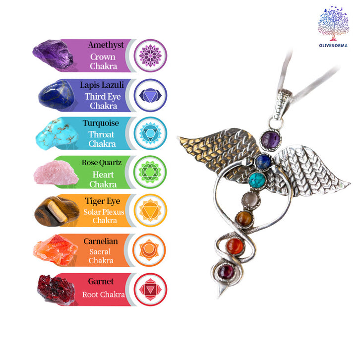 Olivenorma Wing 7 Chakra Healing Necklace - image 6