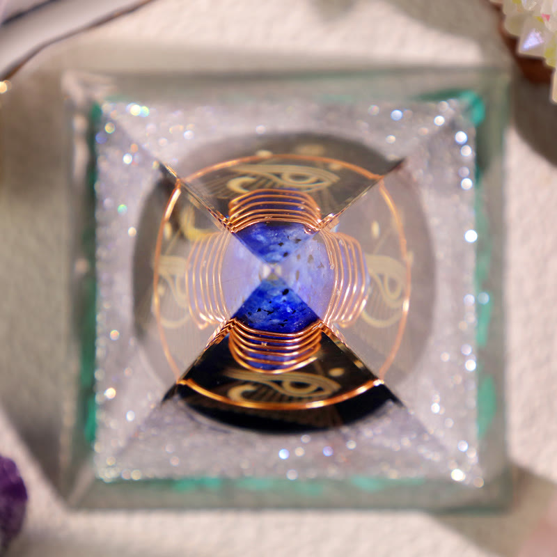 Olivenorma Lapis Lazuli Malachite Eye Of Horus Orgone Pyramid - image 3