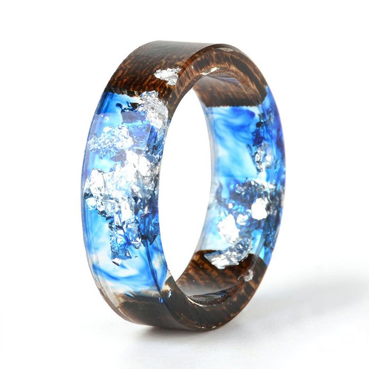 Olivenorma Intellectual & Optimistic - Handmade Wood Ring - Blue - 11 - image 22