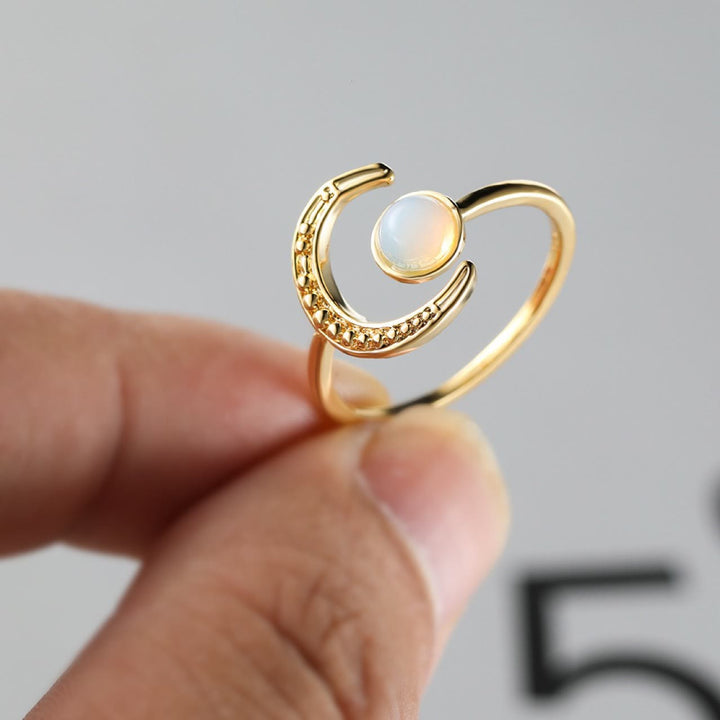 Olivenorma Moon Sun Accessory Moonstone Open Ring - image 6