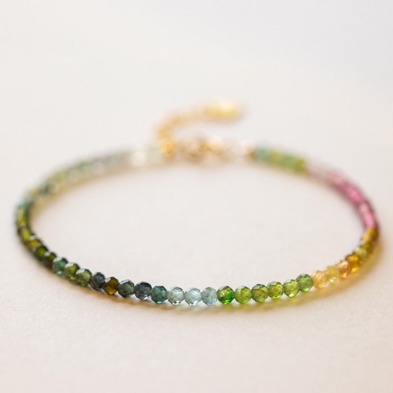 Olivenorma Rainbow After Rain - Citrine with Fluorite Gemstone Bracelet - Citrine & Rose Quartz & Fluorite - image 0