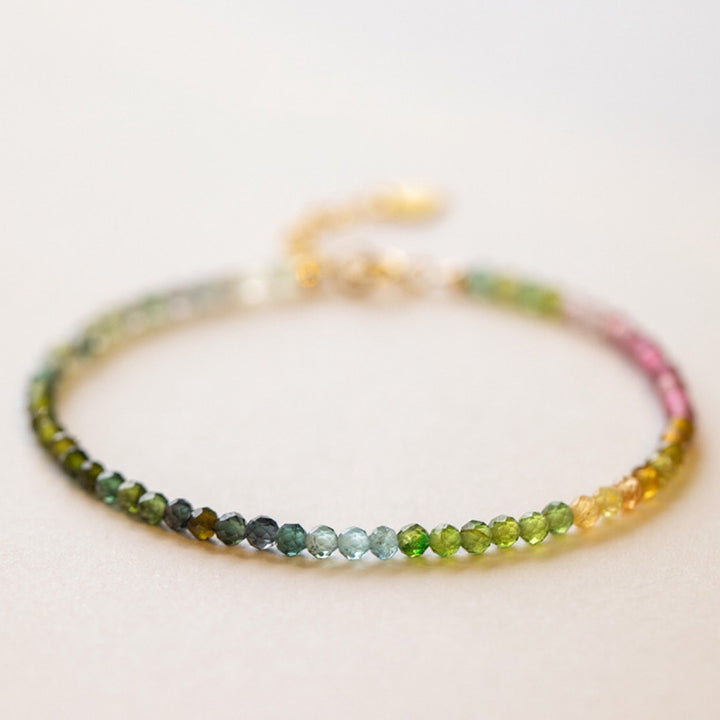 Olivenorma Rainbow After Rain - Citrine with Fluorite Gemstone Bracelet - Citrine & Rose Quartz & Fluorite - image 0