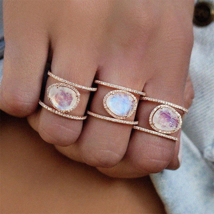 Olivenorma Irregular Moonstone Ring - image 0