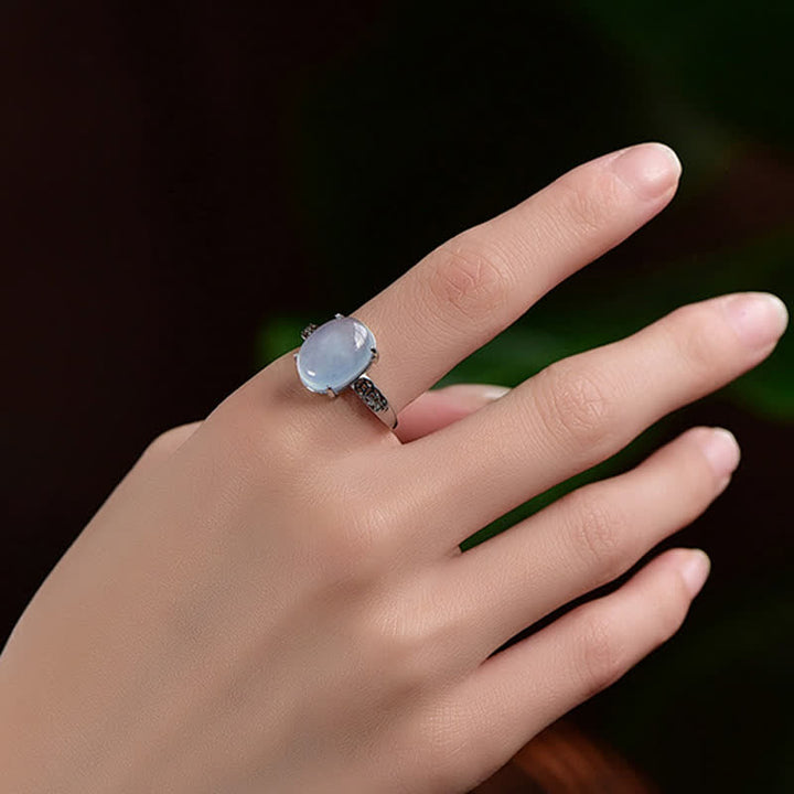 Olivenorma Natural Aquamarine Positive Ring - image 1