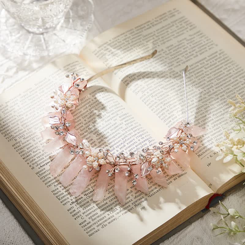 Olivenorma Luxury Natural Crystal With Pearl Crystal Crown - image 2