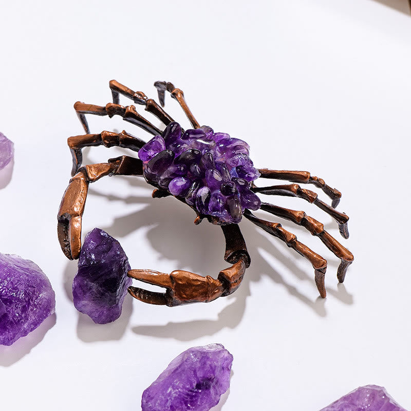 Olivenorma Natural Amethyst Gravel Crab Ornament Gemstone Decoration - image 2