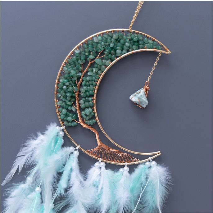 Olivenorma Natural Gravel Woven Tree of Life Moon Dream Catcher - image 57
