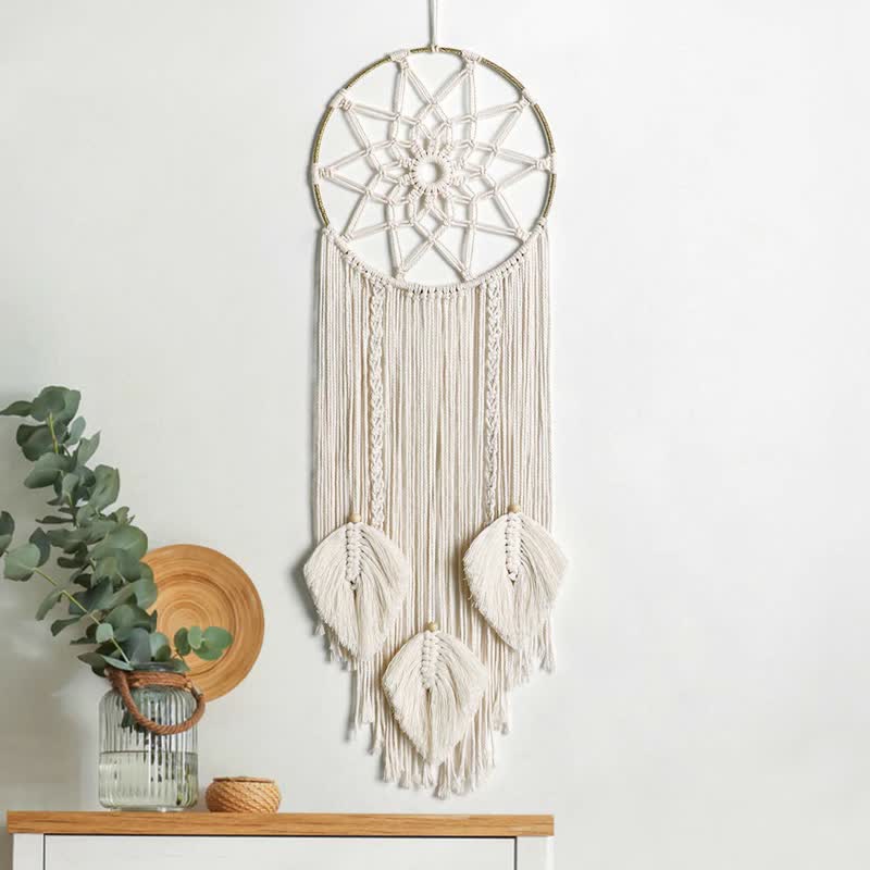 Olivenorma Boho Lotus Peace Dream Catchers - 3 Leaf - image 0