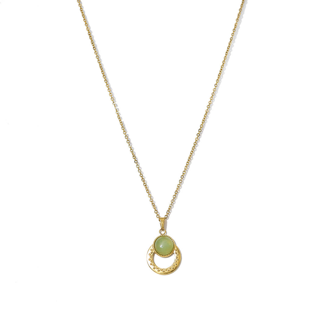 Olivenorma Oval African Turquoise Green Pendant Necklace - Peridot - image 5