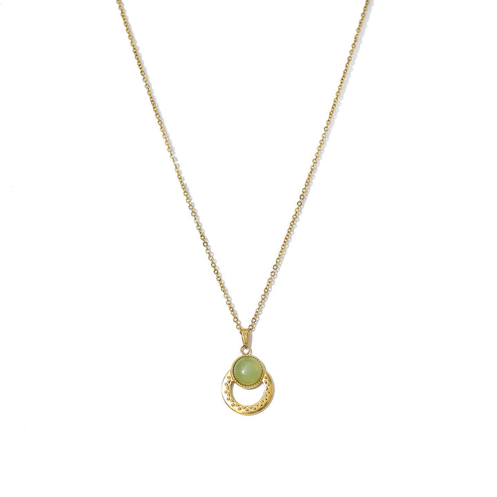 Olivenorma Oval African Turquoise Green Pendant Necklace - Peridot - image 5