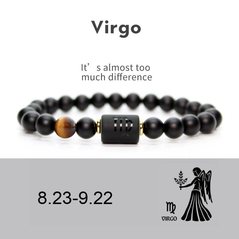 Olivenorma Natural Black Onyx Zodiac Men Bracelet - Virgo#Tiger Eye&Black Onyx - image 15