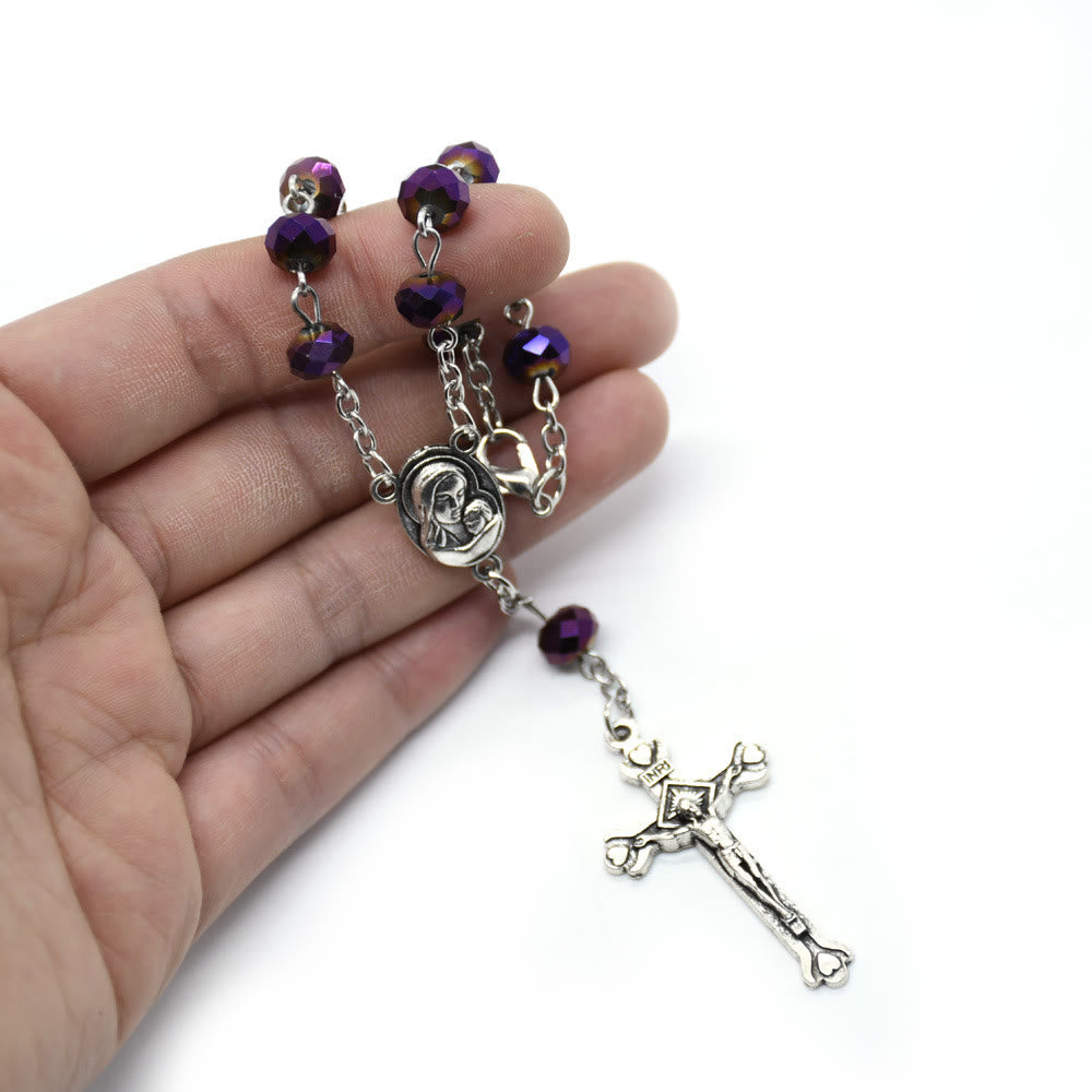 Olivenorma Crystal Rosary Cross Bracelet - image 5