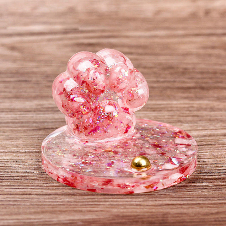 Olivenorma Natural Stone Epoxy Cat Claw Mobile Phone Holder - Rose Quartz - image 28