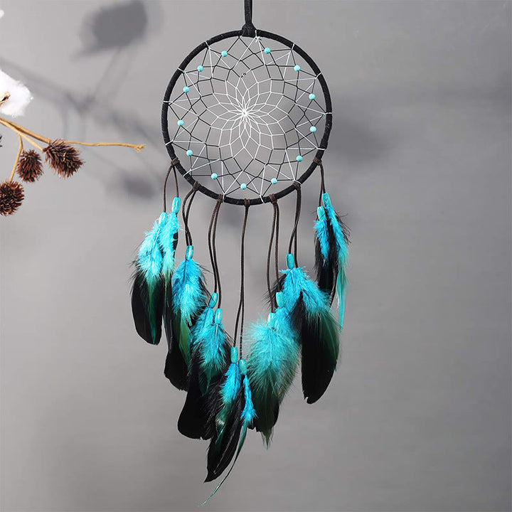 Olivenorma "Peace Lotus" - Turquoise Feather Dream Catcher - image 5