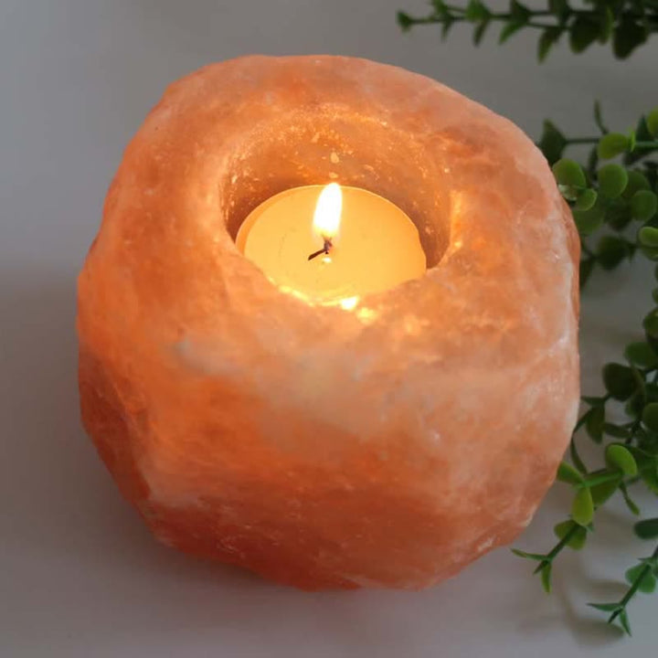 Olivenorma Romantic Hand Carved Candle Holder Himalayan Pink Salt Lamp - image 8