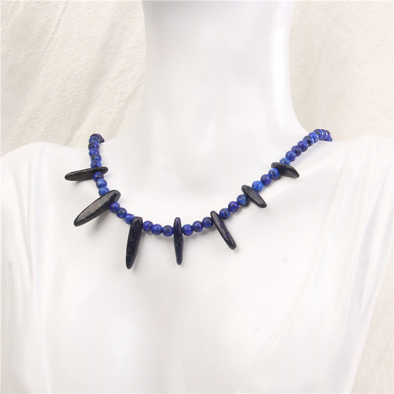 Olivenorma 4mm Bead Natural Tusk Stone Bohemian Necklace - image 9