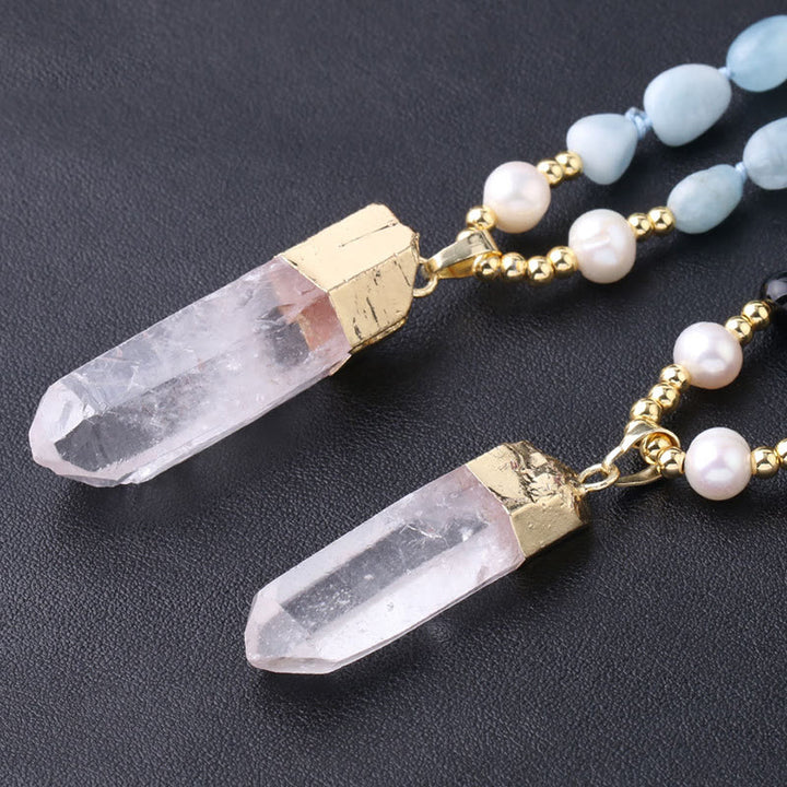 Olivenorma Irregular Crystal Column Pendant Long Necklace - image 13