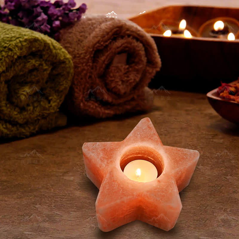 Olivenorma Star Shape Candle Holder Himalayan Pink Salt Lamp - image 4