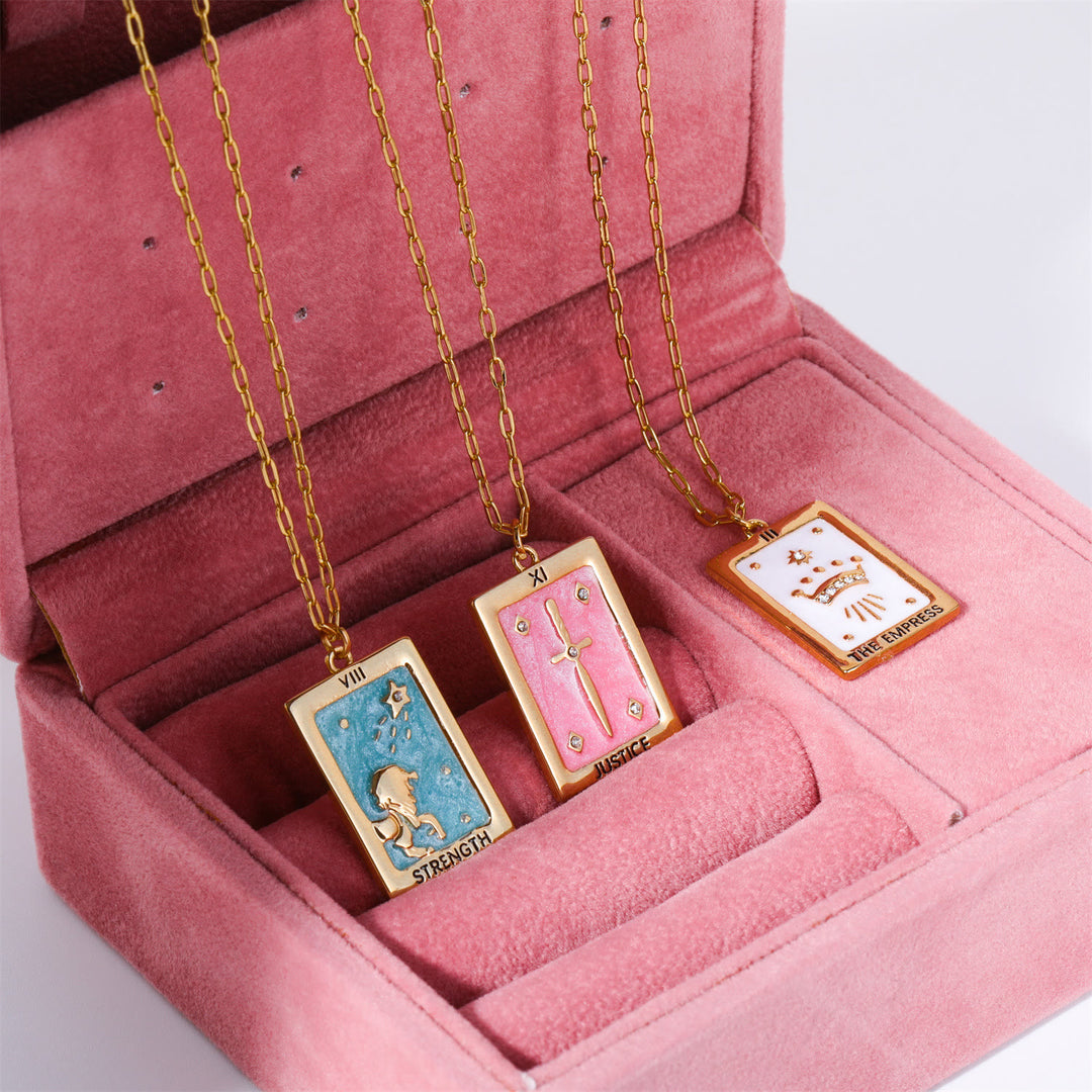 Olivenorma Vintage Tarot Card Square Pendant Titanium Steel Necklace - image 10