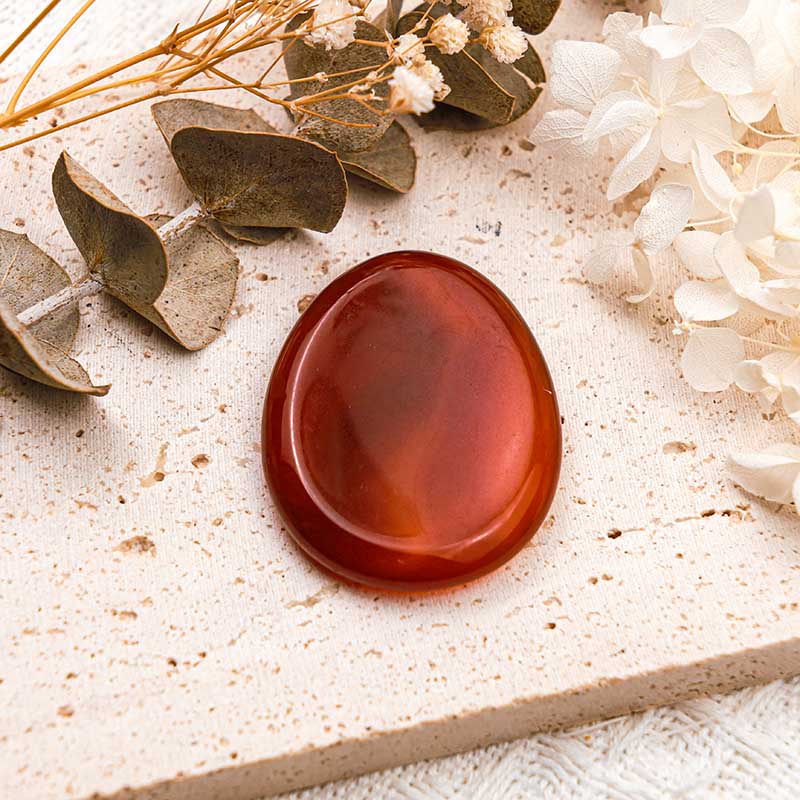Olivenorma Red Agate Thumb Worry Stone - Red Agate - image 0