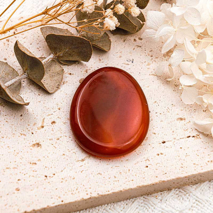 Olivenorma Red Agate Thumb Worry Stone - Red Agate - image 0
