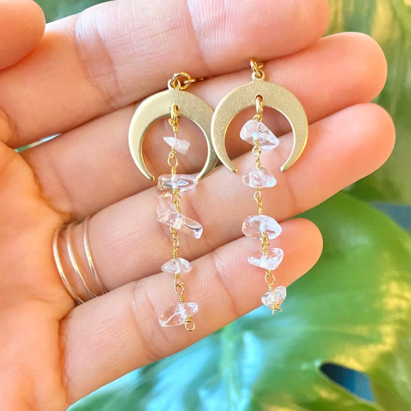 Olivenorma Amethyst Clear Crystal Sun Tassel Earrings - Clear Crystal - image 2